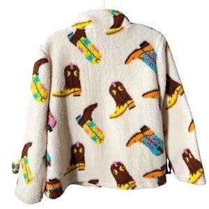 Cowboy Boots Sherpa Fleece Button Up Jacket NWT | Cowgirl Boot | Western Boot